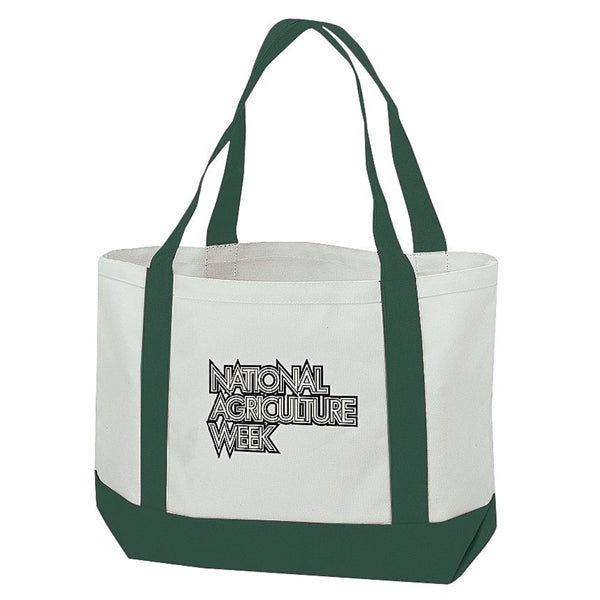Cotton Canvas Tote Bag Two Tone