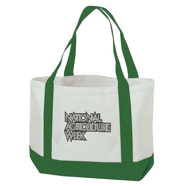 Cotton Canvas Tote Bag Two Tone