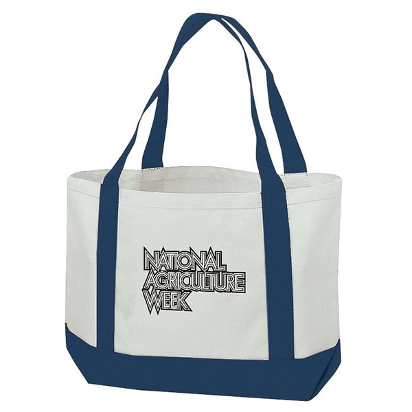 Cotton Canvas Tote Bag Two Tone