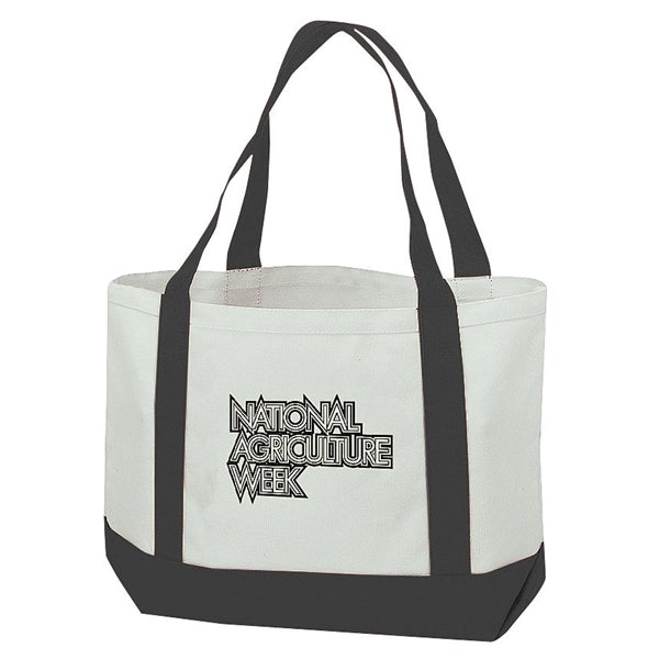 Cotton Canvas Tote Bag Two Tone