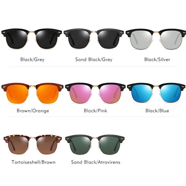 Semi-Rimless Frame Sunglasses