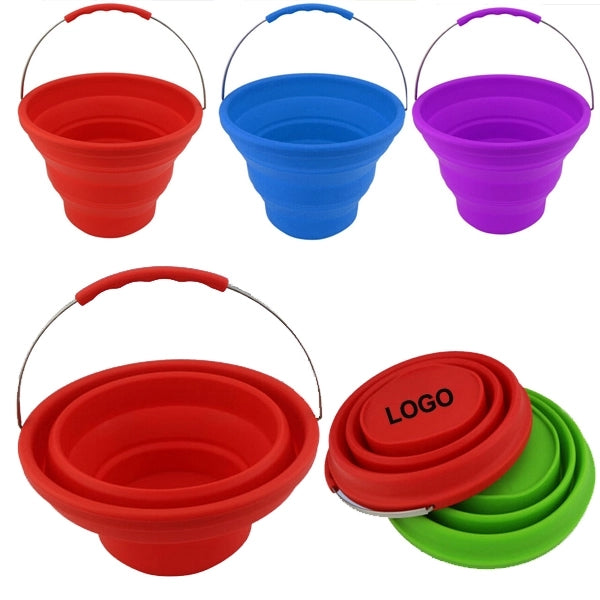 8L Silicone Collapsible Water Bucket with Handle
