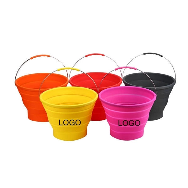 8L Silicone Collapsible Water Bucket with Handle