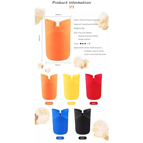 Silicone Popcorn Popper Bucket Microwave Bowl