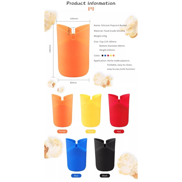 Silicone Popcorn Popper Bucket Microwave Bowl