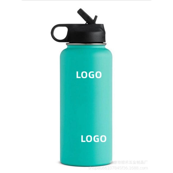 Stainless Steel Water Bottle with Straw Lid Paracord Handle