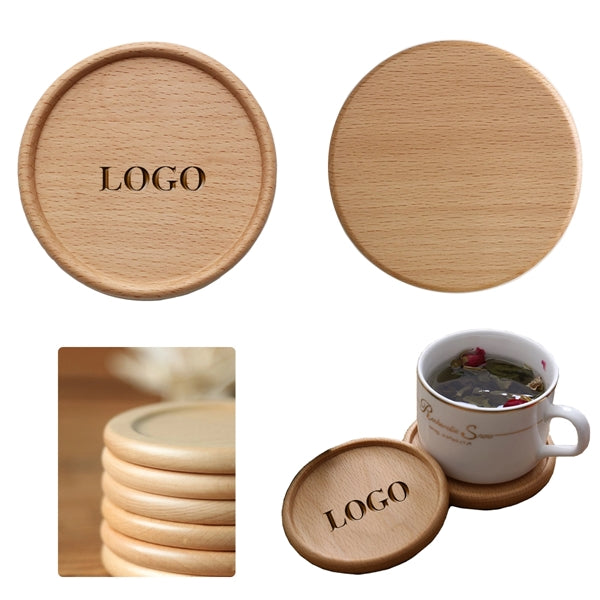 Simple Natural Wooden Round Coaster
