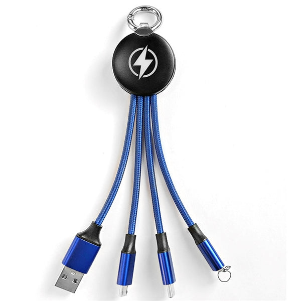 3-In-1 Light UP Charging Cable with Keychain