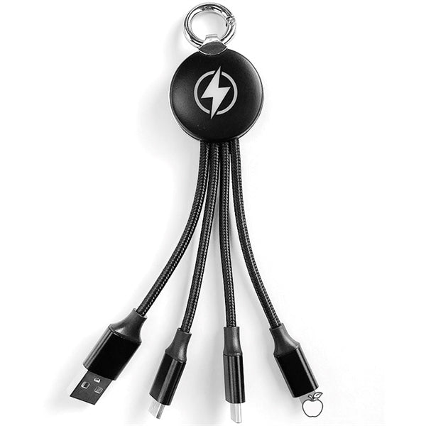 3-In-1 Light UP Charging Cable with Keychain