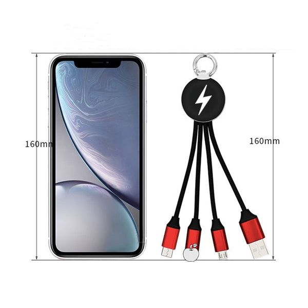 3-In-1 Light UP Charging Cable with Keychain