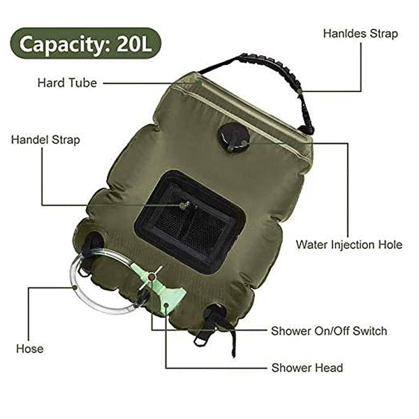 5 Gallons Solar Camping Shower Bag