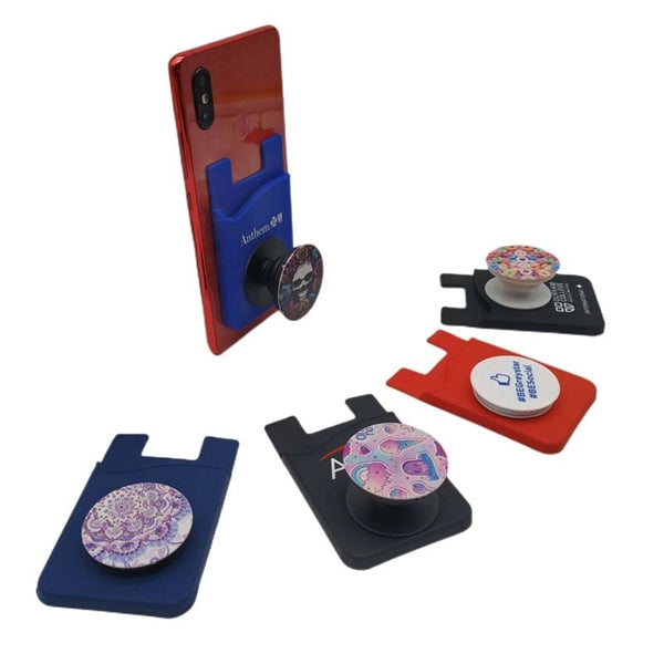 Multicolor imprinted Phone Wallet With Flip