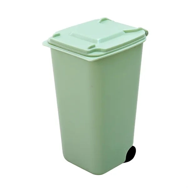 Mini Trash Can with Lid Pen Holder