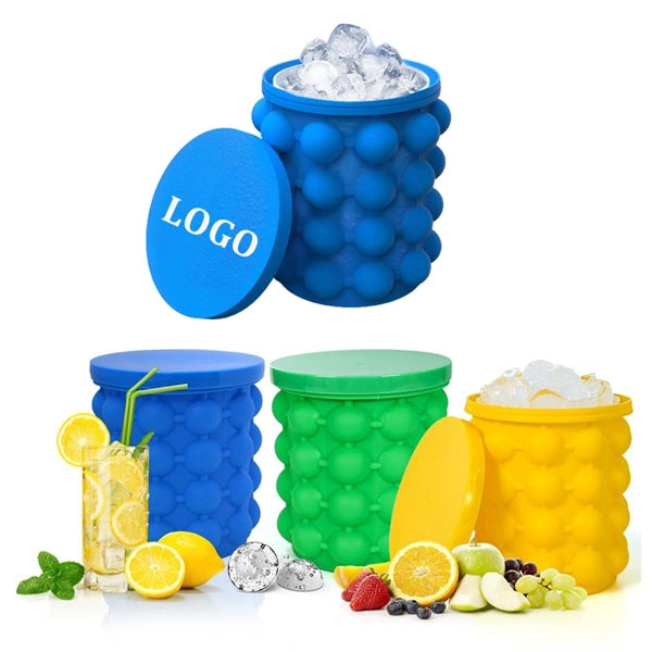 Silicone Ice Cube Maker Bucket with Lid
