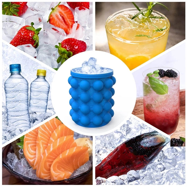 Silicone Ice Cube Maker Bucket with Lid