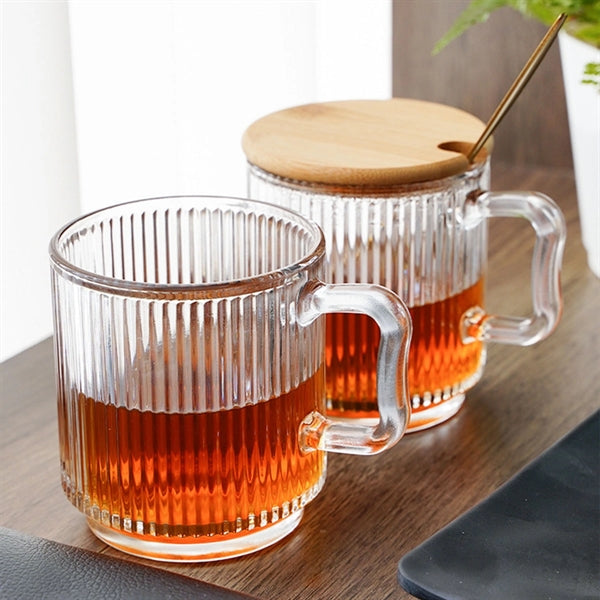 Iridescent Glass Coffee Mug With Lid