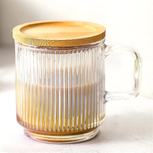 Iridescent Glass Coffee Mug With Lid