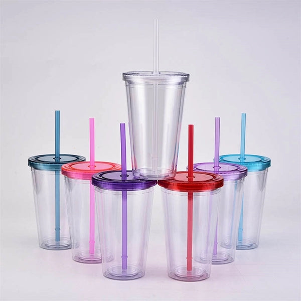 16-oz. Double-Wall Clear Plastic Tumblers