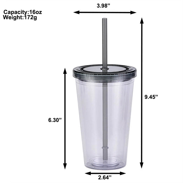 16-oz. Double-Wall Clear Plastic Tumblers