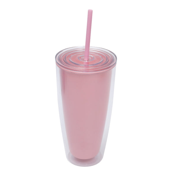 24oz Acrylic Colorful Simple Modern Tumbler With Straw