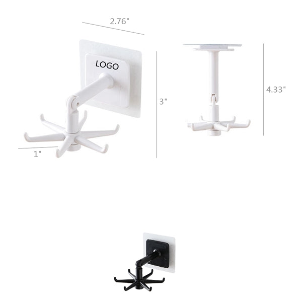 360 Rotating Kitchen Utensil Hook With 6 Claws