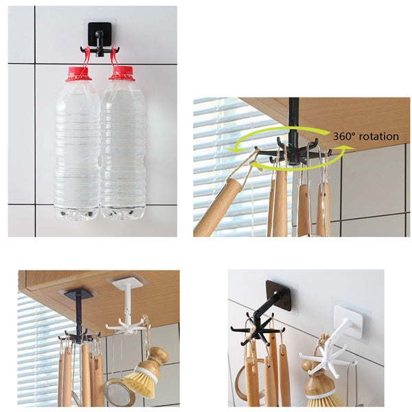 360 Rotating Kitchen Utensil Hook With 6 Claws