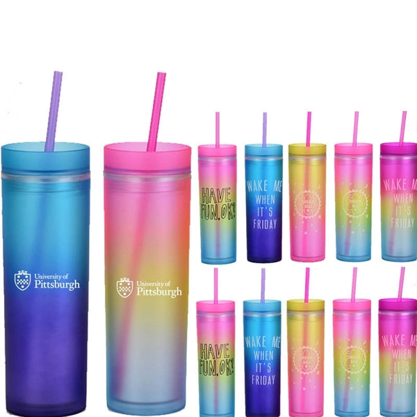 Rainbow Tumbler/Plastic Skinny Cup
