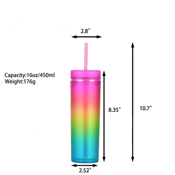 Rainbow Tumbler/Plastic Skinny Cup