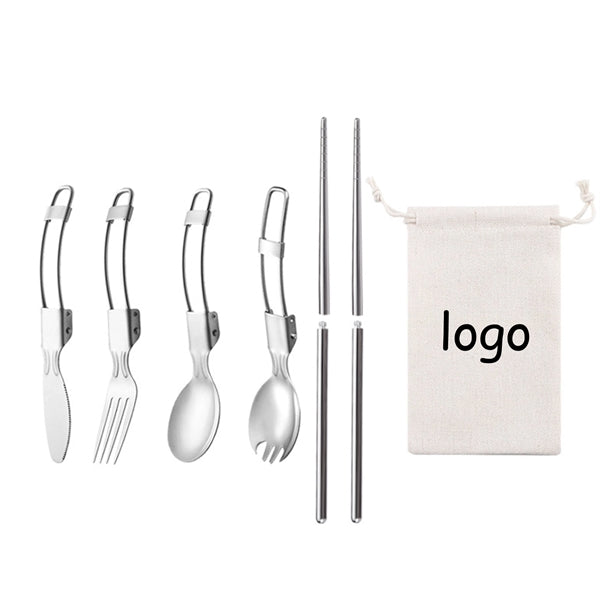 Stainless Steel Folding Cutlery Five-Piece Set