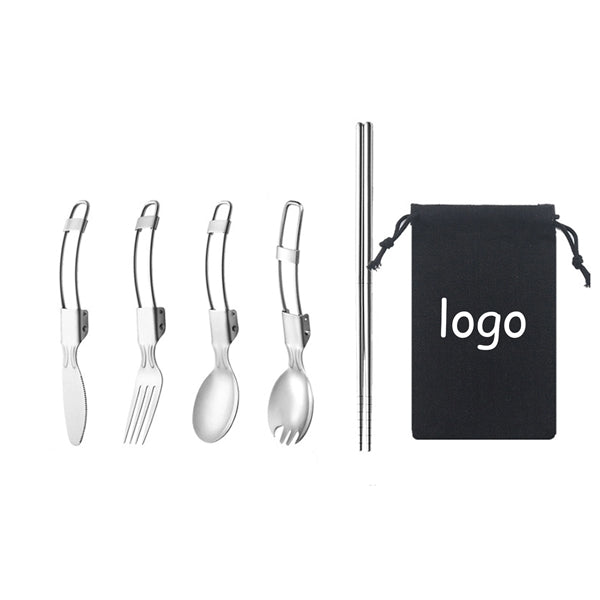 Stainless Steel Folding Cutlery Five-Piece Set