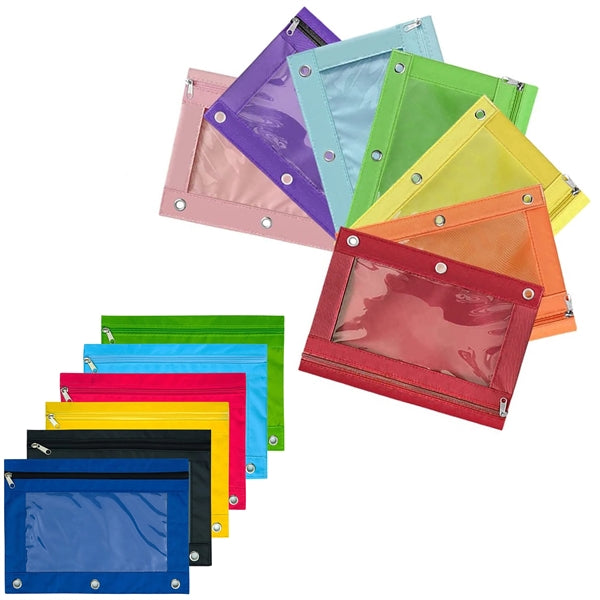 Three Ring Zipper Pencil Pouch