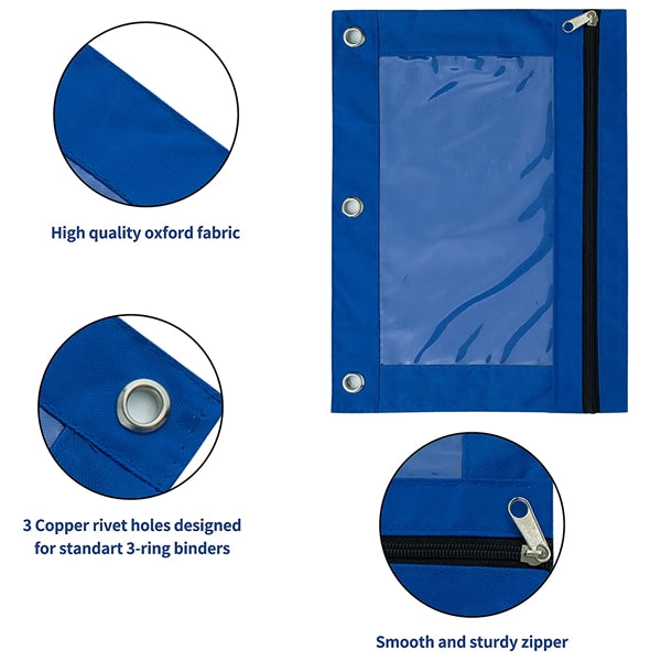 Three Ring Zipper Pencil Pouch