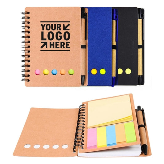 Cardboard Paper Spiral Notebook with Pen
