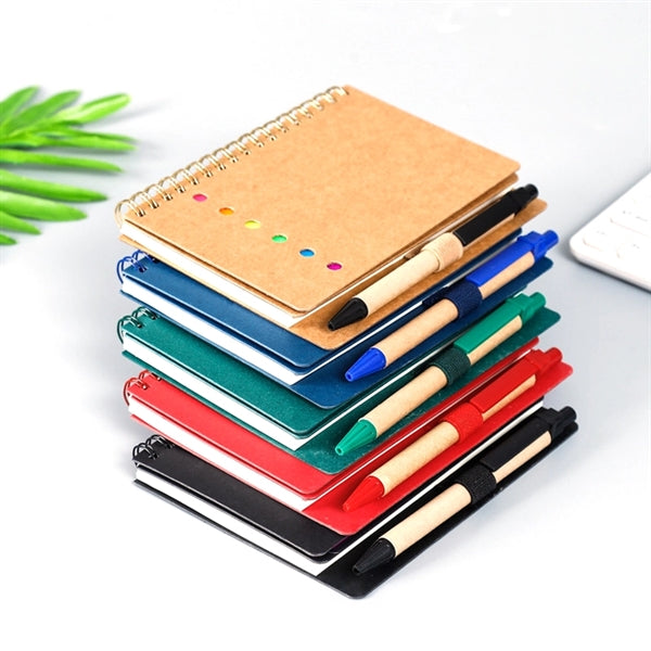 Cardboard Paper Spiral Notebook with Pen