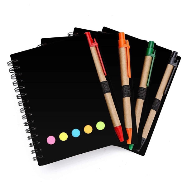 Cardboard Paper Spiral Notebook with Pen