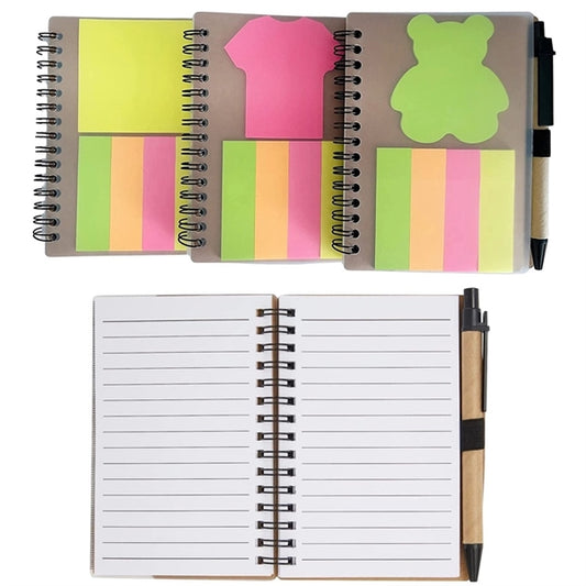 Notebook with Sticky Notes and Pen