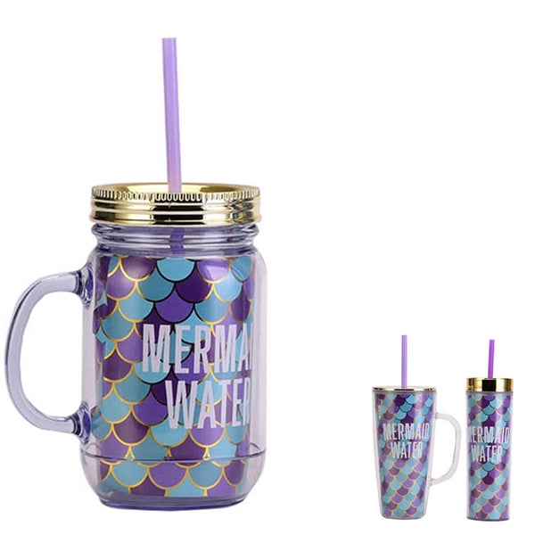 20 oz Mermaid Mason Jars with Handle