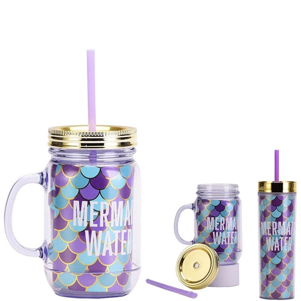 20 oz Mermaid Mason Jars with Handle