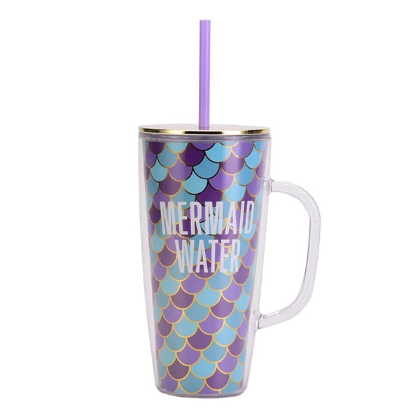 24OZ Mermaid Mug With Lid And Straw