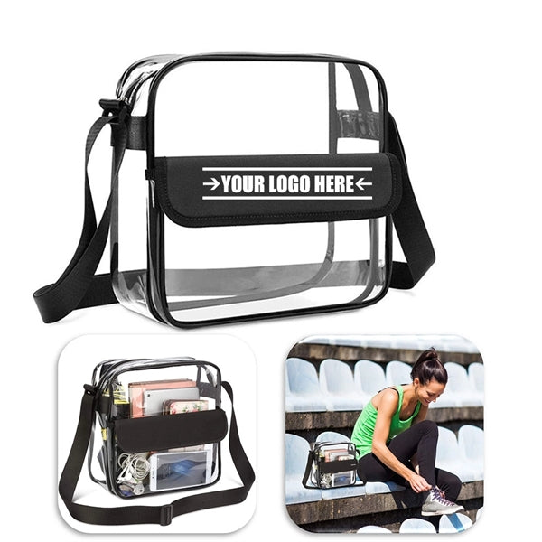Clear Crossbody Messenger Shoulder Bag with Zipper