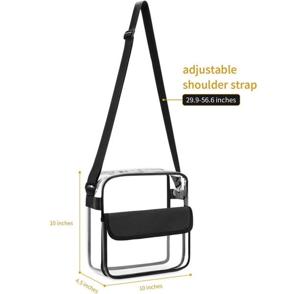 Clear Crossbody Messenger Shoulder Bag with Zipper