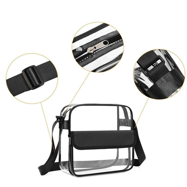 Clear Crossbody Messenger Shoulder Bag with Zipper