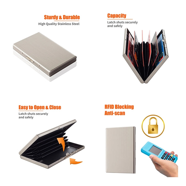 Stainless Steel RFID Blocking Credit Card Sleeves Holder