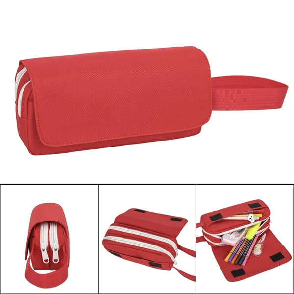 Multifonction Canvas Pencil Pouch Pen Case Stationery Bag