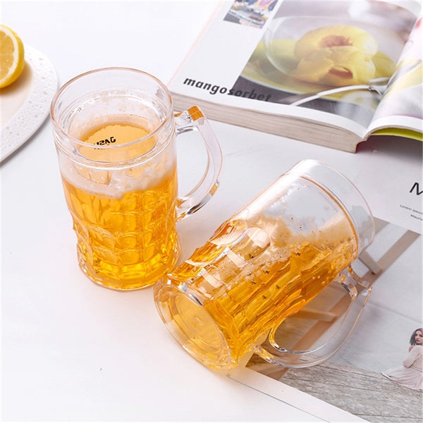 Double wall Plastic Beer fluid cooler mug with handle