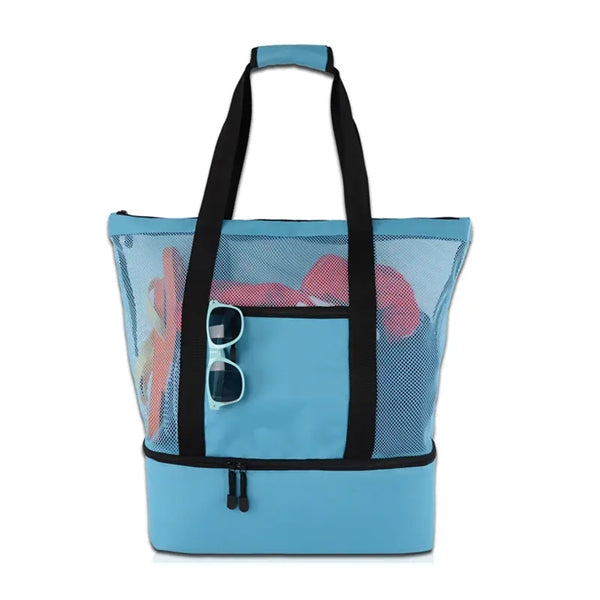 Mesh Beach Tote Bag with Cooler