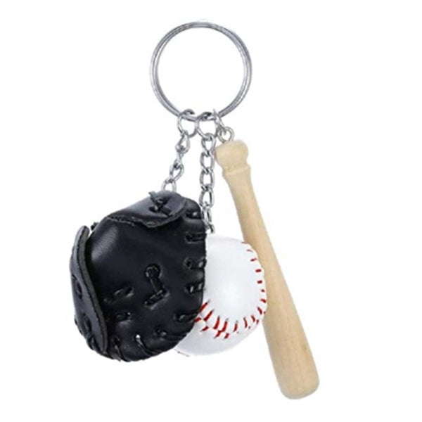 Baseball Keychain Including Hat And Bat