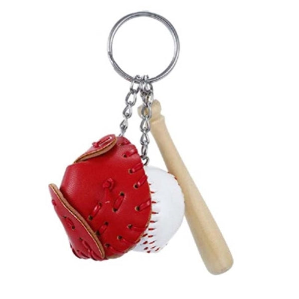 Baseball Keychain Including Hat And Bat