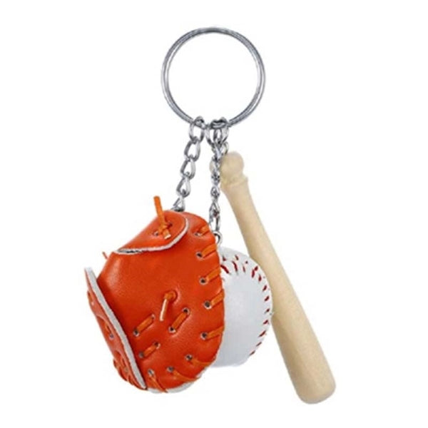 Baseball Keychain Including Hat And Bat