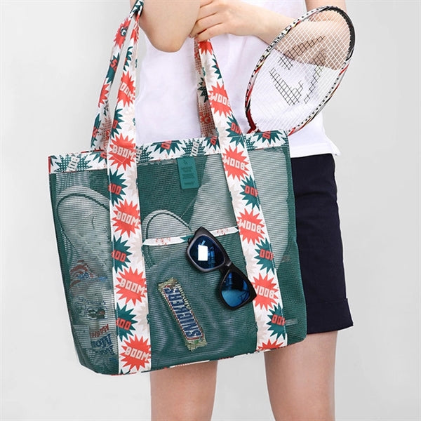 Lightweight Travel Mesh Beach Tote Bag Swim Pool Handbag